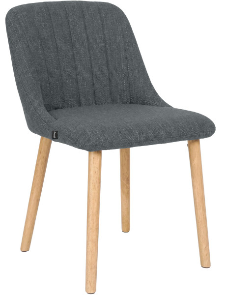 Chaise de salle à manger gris clair tissu et bois 49x56x82 cm Gozie  - 1