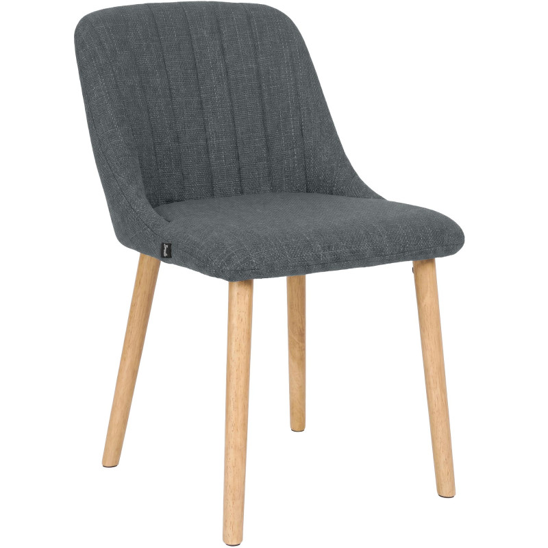 Chaise de salle à manger gris clair tissu et bois 49x56x82 cm Gozie  - 1