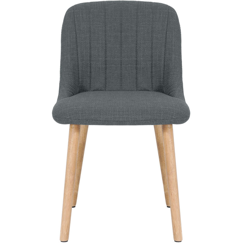 Chaise de salle à manger gris clair tissu et bois 49x56x82 cm Gozie  - 2