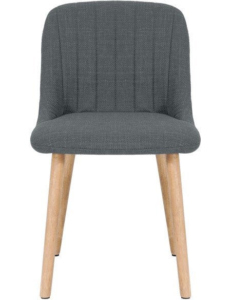 Chaise de salle à manger gris clair tissu et bois 49x56x82 cm Gozie  - 2