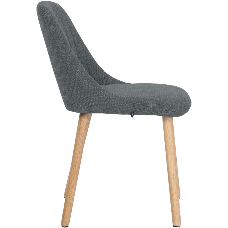 Chaise de salle à manger gris clair tissu et bois 49x56x82 cm Gozie  - 3
