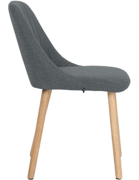 Chaise de salle à manger gris clair tissu et bois 49x56x82 cm Gozie  - 3