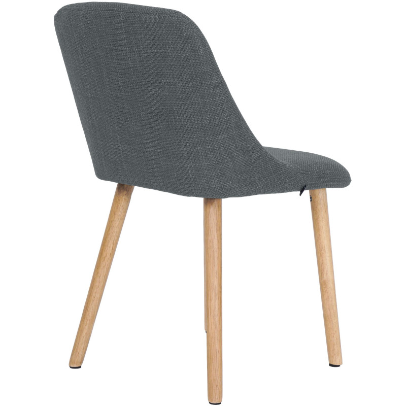 Chaise de salle à manger gris clair tissu et bois 49x56x82 cm Gozie  - 4