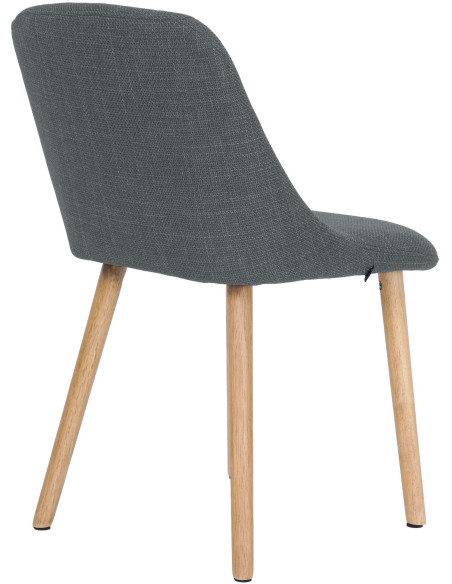 Chaise de salle à manger gris clair tissu et bois 49x56x82 cm Gozie  - 4