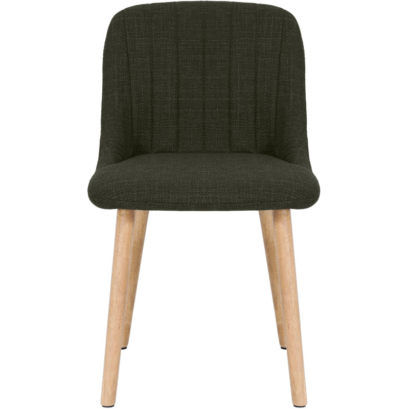 Chaise de salle à manger vert olive tissu et bois 49x56x82 cm Gozie  - 2