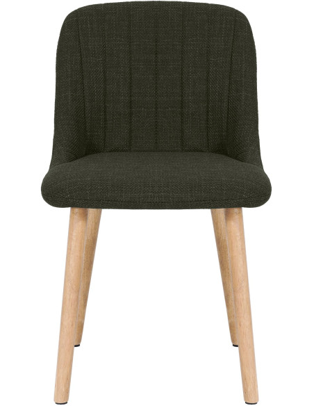 Chaise de salle à manger vert olive tissu et bois 49x56x82 cm Gozie  - 2