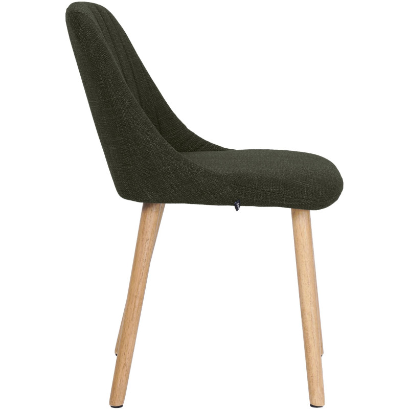 Chaise de salle à manger vert olive tissu et bois 49x56x82 cm Gozie  - 3
