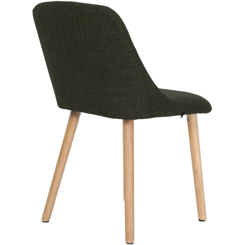 Chaise de salle à manger vert olive tissu et bois 49x56x82 cm Gozie  - 4