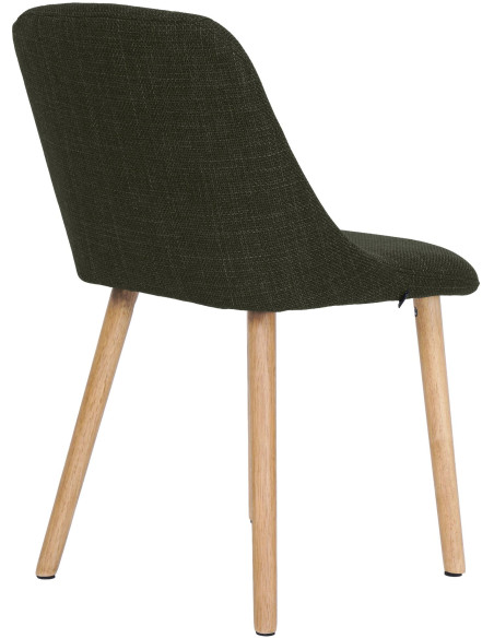 Chaise de salle à manger vert olive tissu et bois 49x56x82 cm Gozie  - 4