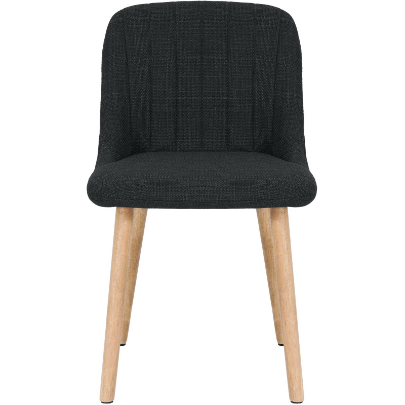 Chaise salle à manger gris anthracite tissu bois 49x56x82 cm Gozie  - 2