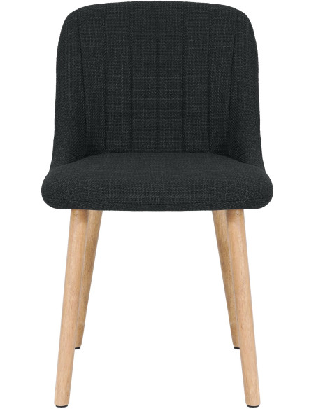 Chaise salle à manger gris anthracite tissu bois 49x56x82 cm Gozie  - 2