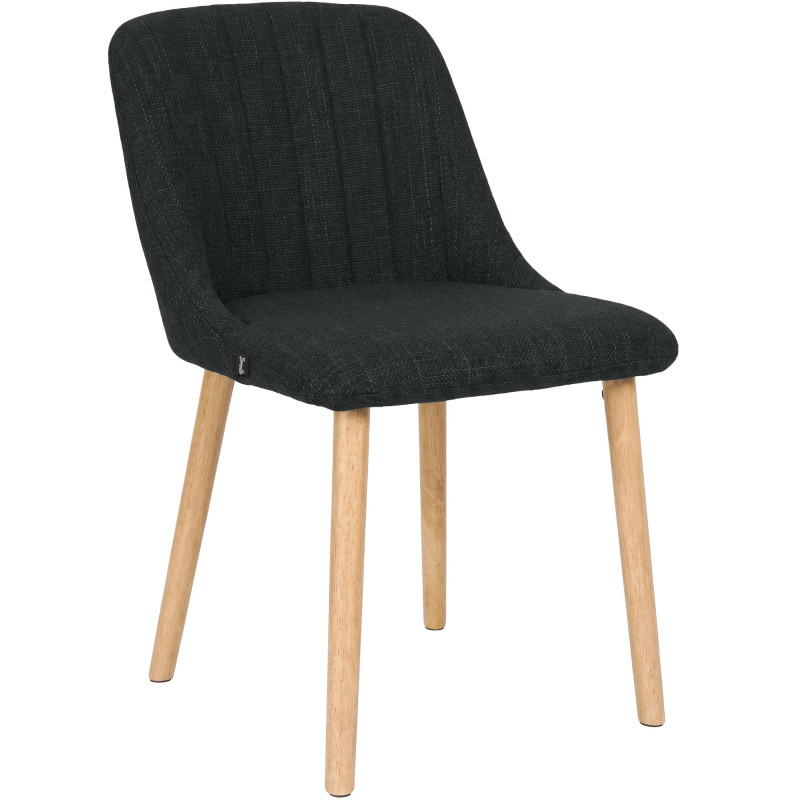 Chaise salle à manger gris anthracite tissu bois 49x56x82 cm Gozie  - 1