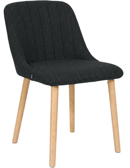 Chaise salle à manger gris anthracite tissu bois 49x56x82 cm Gozie  - 1