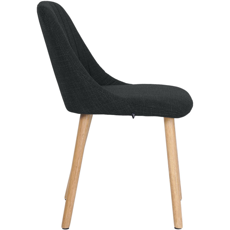 Chaise salle à manger gris anthracite tissu bois 49x56x82 cm Gozie  - 3