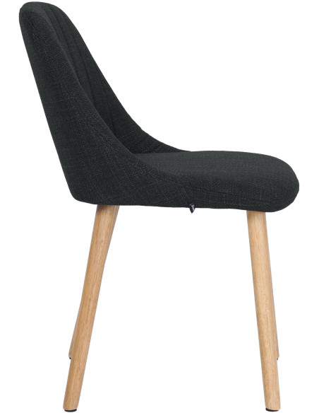 Chaise salle à manger gris anthracite tissu bois 49x56x82 cm Gozie  - 3
