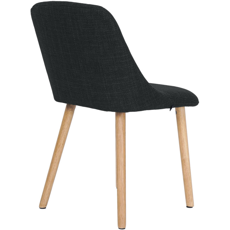 Chaise salle à manger gris anthracite tissu bois 49x56x82 cm Gozie  - 4