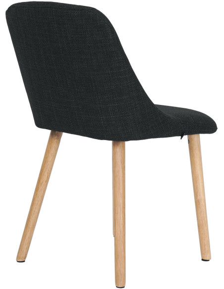 Chaise salle à manger gris anthracite tissu bois 49x56x82 cm Gozie  - 4