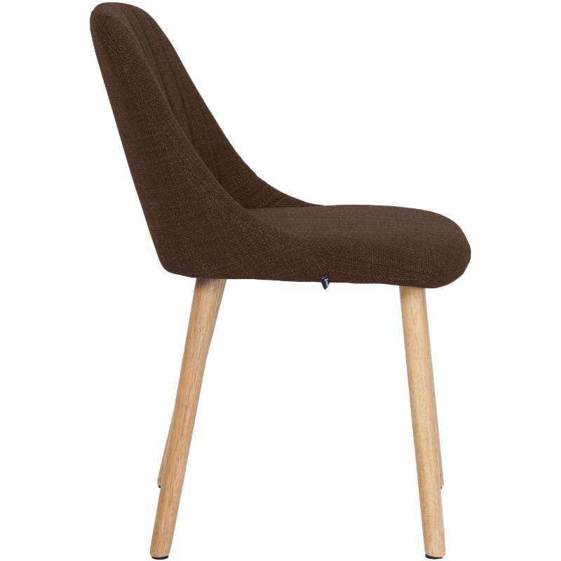 Chaise salle à manger marron chocolat tissu bois 49x56x82 cm Gozie  - 3