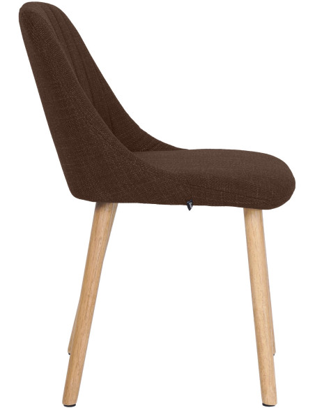 Chaise salle à manger marron chocolat tissu bois 49x56x82 cm Gozie  - 3