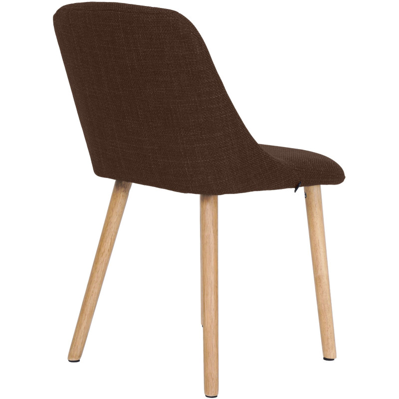 Chaise salle à manger marron chocolat tissu bois 49x56x82 cm Gozie  - 4
