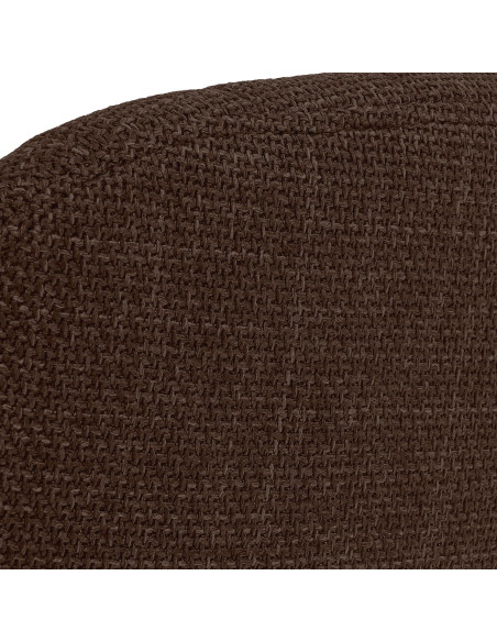 Chaise salle à manger marron chocolat tissu bois 49x56x82 cm Gozie  - 5