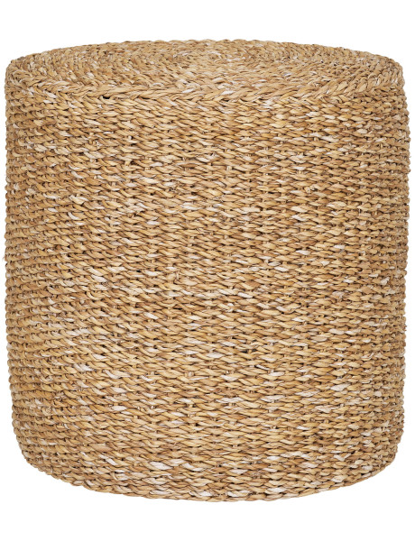 Pouf rond en jonc de mer naturel Ø40x40 cm Rivera House Nordic - 1