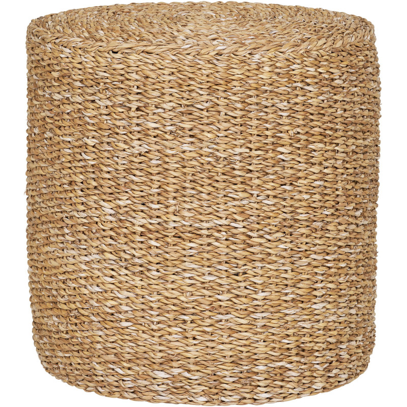 Pouf rond en jonc de mer naturel Ø40x40 cm Rivera House Nordic - 1