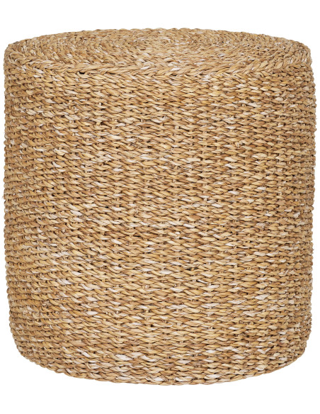 Pouf rond en jonc de mer naturel Ø40x40 cm Rivera House Nordic - 1