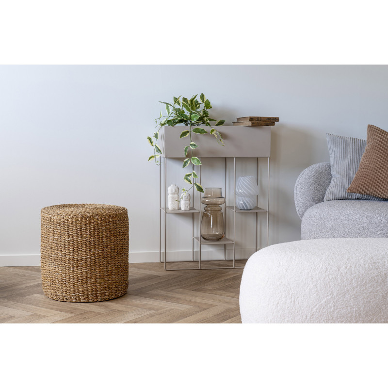 Pouf rond en jonc de mer naturel Ø40x40 cm Rivera House Nordic - 2