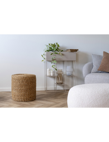 Pouf rond en jonc de mer naturel Ø40x40 cm Rivera House Nordic - 2