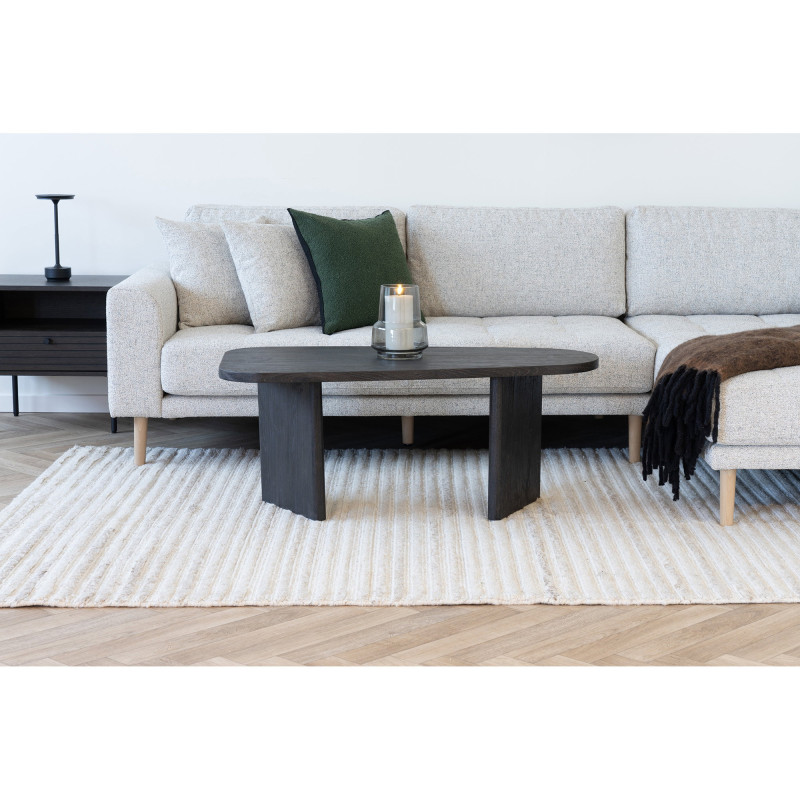 Table basse asymétrique MDF brun foncé 100x50x41 cm Melo House Nordic - 3