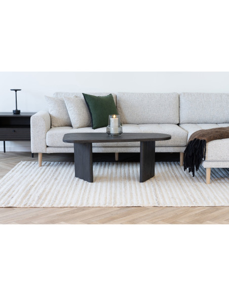 Table basse asymétrique MDF brun foncé 100x50x41 cm Melo House Nordic - 3