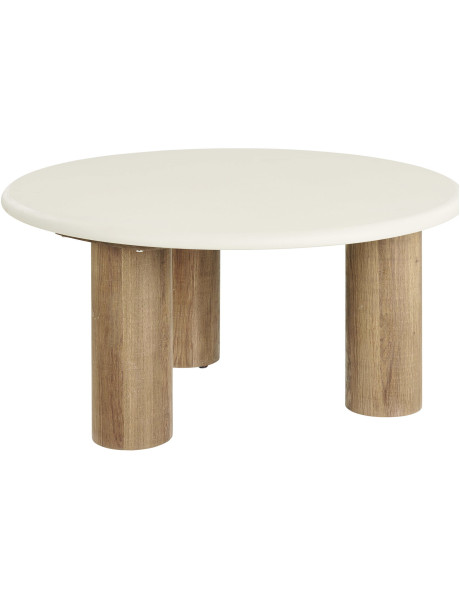 Table basse ronde effet ciment sable Ø80x40 cm Fondi House Nordic - 1