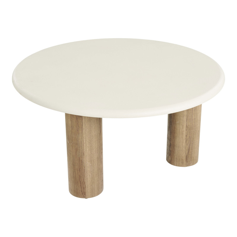 Table basse ronde effet ciment sable Ø80x40 cm Fondi House Nordic - 3
