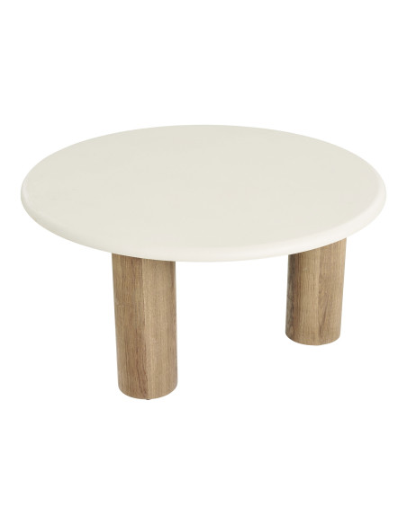Table basse ronde effet ciment sable Ø80x40 cm Fondi House Nordic - 3