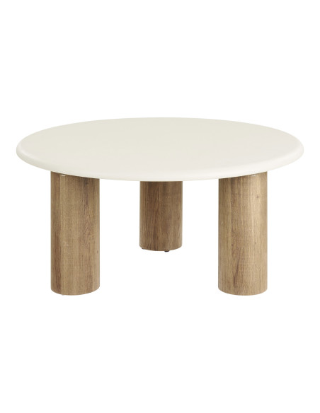 Table basse ronde effet ciment sable Ø80x40 cm Fondi House Nordic - 4