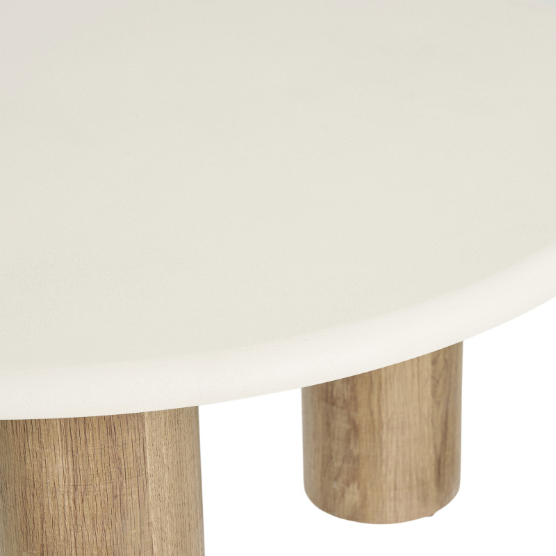 Table basse ronde effet ciment sable Ø80x40 cm Fondi House Nordic - 5