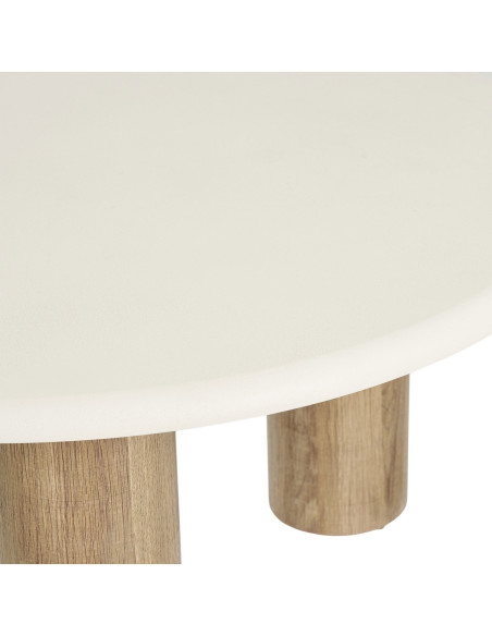 Table basse ronde effet ciment sable Ø80x40 cm Fondi House Nordic - 5