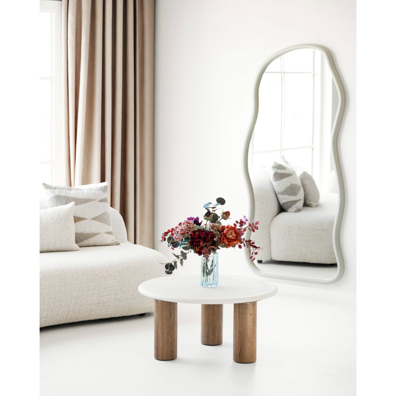 Table basse ronde effet ciment sable Ø80x40 cm Fondi House Nordic - 7