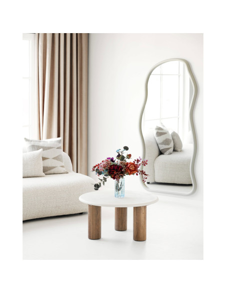 Table basse ronde effet ciment sable Ø80x40 cm Fondi House Nordic - 7
