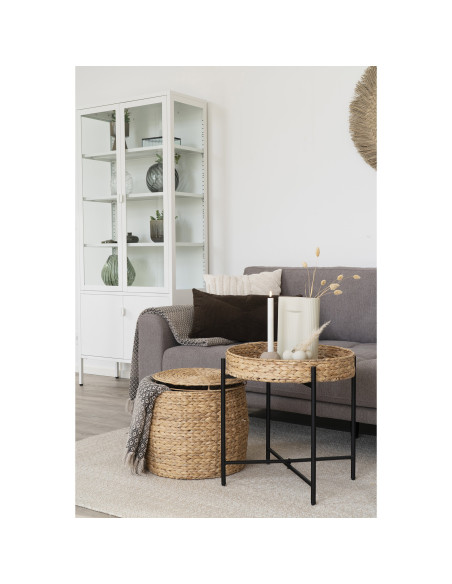 Table d’appoint avec rangement jacinthe d’eau naturelle Ø43x34 cm Delia House Nordic - 2