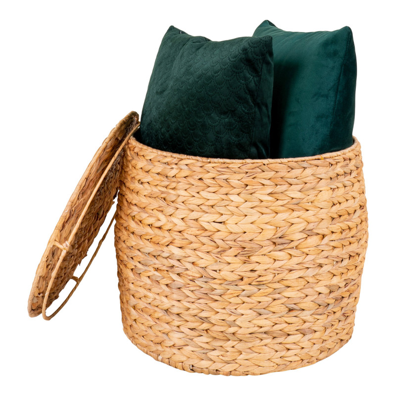 Table d’appoint avec rangement jacinthe d’eau naturelle Ø43x34 cm Delia House Nordic - 3