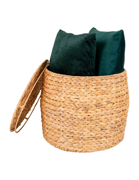 Table d’appoint avec rangement jacinthe d’eau naturelle Ø43x34 cm Delia House Nordic - 3