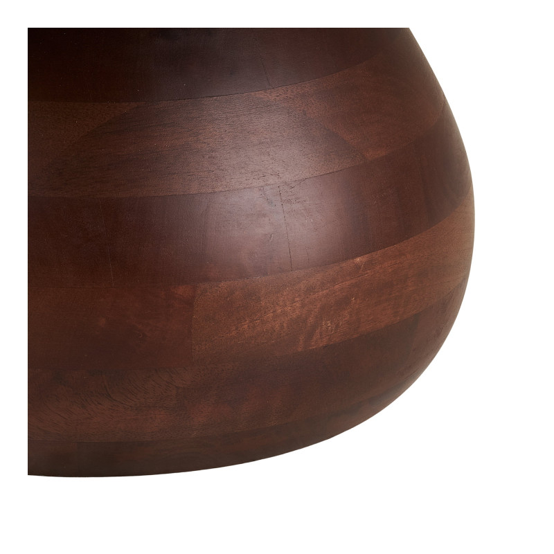 Table basse ronde marbre blanc manguier Ø70x35 cm Heide House Nordic - 5