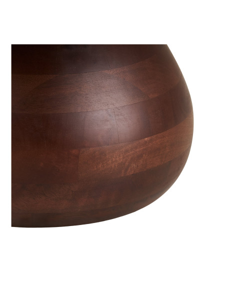Table basse ronde marbre blanc manguier Ø70x35 cm Heide House Nordic - 5