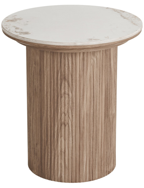 Table d’appoint ronde céramique effet marbre blanc Ø45x50 cm Athens House Nordic - 1