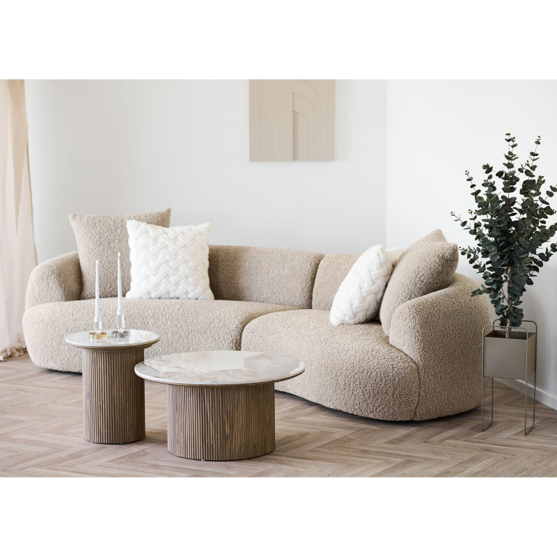 Table d’appoint ronde céramique effet marbre blanc Ø45x50 cm Athens House Nordic - 2