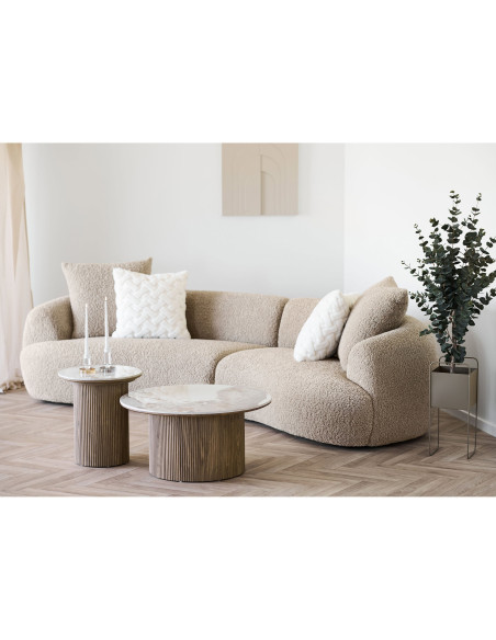 Table d’appoint ronde céramique effet marbre blanc Ø45x50 cm Athens House Nordic - 2