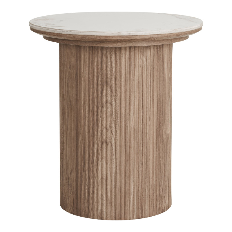 Table d’appoint ronde céramique effet marbre blanc Ø45x50 cm Athens House Nordic - 3
