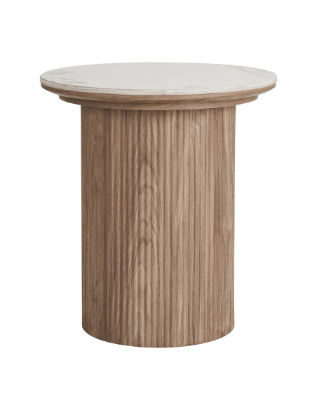 Table d’appoint ronde céramique effet marbre blanc Ø45x50 cm Athens House Nordic - 3